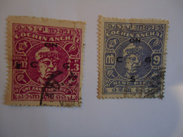 COCHIN  INDIA  USED   STAMPS   KING  OVERPRINT - Cochin