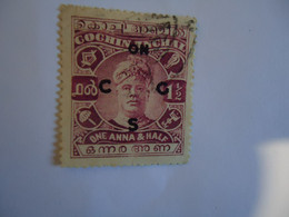 COCHIN  INDIA  USED   STAMPS   KING  OVERPRINT - Cochin