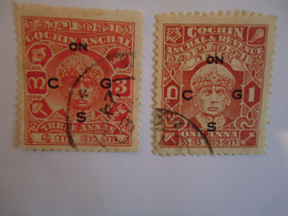 COCHIN  INDIA  USED   STAMPS   KING  OVERPRINT - Cochin