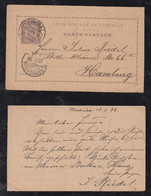 Portugal FUNCHAL 1896 Stationery Postcard MADEIRA To HAMBURG Germany - Funchal