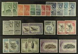 1953-63 Complete Queen Elizabeth II Definitive Set, SG 48/72, Includes Both Shades Of The 2s, 5s, 10s And 20s Etc, Never - Aden (1854-1963)