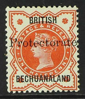 1890 ½d Vermillion Overprinted British Bechuanaland Bearing A Further 19mm"Protectorate" Overprint, SG 55, Very Fine Min - Other & Unclassified