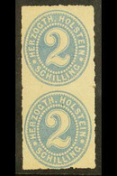 SCHLESWIG - HOLSTEIN 1865 2s Grey-blue Issue For Holstein, Mi 21, Superb Mint Vertical Pair, Lower Stamp NHM. For More I - Other & Unclassified