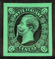 1863 ESSAY By Ronchi Of 15c Black On Bright Emerald Green Paper, CEI S7s, Fine And Fresh Unused, No Gum As Produced With - Unclassified