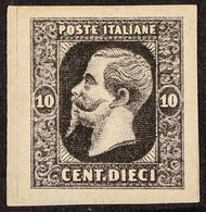 1863 RONCHI ESSAY 10c Black On White Ungummed Paper, CEI S7u, Four Vary Large Margins, Very Fine & Fresh Condition, Scar - Unclassified