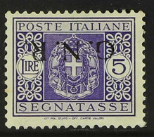 ITALIAN SOCIALIST REPUBLIC POSTAGE DUE 1944 5L Bright Violet (as SG D54) With "G.N.R." Overprint INVERTED, Sassone 57a,  - Unclassified