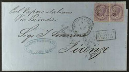 P.O. IN ALEXANDRIA 1867 (3 Dec) Cover Endorsed "Col Vapore Italiano / Via Brindisi" Sent From Alexandria To Firenze, Bea - Unclassified