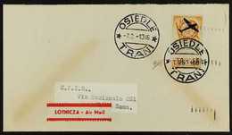 POLISH CORPS 1946 25L + 100L Yellow And Black Airmail, Variety "imperf", Sass 3A, Fine Used On Cover To Rome Tied By "Os - Unclassified