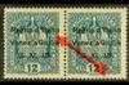 VENEZIA GIULIA 1918 12 Blue-green With Listed Overprint Variety "Italla", Sassone 5m, Never Hinged Mint In Horizontal Pa - Unclassified