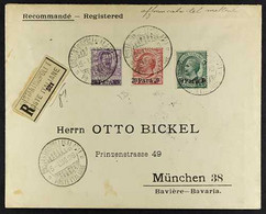 CONSTANTINOPLE 1908 PRINTED COVER TO MUNICH, Bearing 1907 10pa, 20pa & 80pa (Sassone 10-12) And CONSTANTINOPOLI POSTE IT - Other & Unclassified