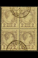 1885 2c Dull Lilac (Yvert 2, SG 2), Fine Cds Used BLOCK Of 4, Attractive & Scarce Multiple. (4 Stamps) For More Images,  - Other & Unclassified