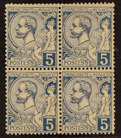 1891 - 94 5c Blue, Maury 13, Never Hinged Mint BLOCK OF 4, Some Tone Spots On Gum (4 Stamps). For More Images, Please Vi - Other & Unclassified