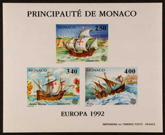 1992 Europa Miniature Sheet, Imperf, Maury BS 19 ND, Never Hinged Mint. For More Images, Please Visit Http://www.sandafa - Other & Unclassified