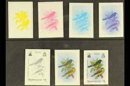 1985 IMPERF PROGRESSIVE COLOUR PROOFS For The National Emblems Set (SG 628/630), Each Value With Six Different Progressi - Montserrat