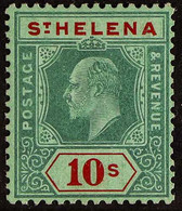 1908-11 10s Green & Red On Green KEVII, SG 70, Very Fine Mint, Very Fresh. For More Images, Please Visit Http://www.sand - Saint Helena Island