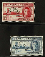 1946 Victory Pair, Perforated "Specimen", SG 160s/1s, Very Fine Mint. (2 Stamps) For More Images, Please Visit Http://ww - St.Vincent (...-1979)