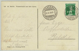 Schweiz / Helvetia 1909, Postkarte Frauentracht Leukerbad / Loèche-les-Bains - Balsthal, Tellknabe - Bäderwesen