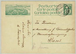 Schweiz / Helvetia 1926, Bildpostkarte Schwefelbad Schinznach Hüttwilen - Basel - Bäderwesen