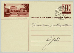 Schweiz / Helvetia 1942, Bildpostkarte Rheinfelden - Kurbrunnenanlage Cortebert - Lyss - Bäderwesen