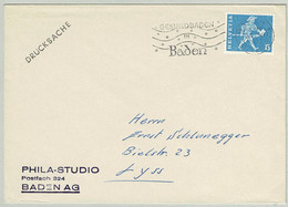 Schweiz / Helvetia 1968, Brief Baden - Lyss - Bäderwesen