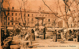 Carcassonne * La Place Carnot * La Fontaine De Neptune * Marché Foire Marchands - Carcassonne