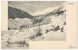 AIROLO: Winter-2-Bild-AK Mit Zug Gotthardbahn ~1900 - Airolo