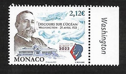 Monaco 2021 - Yv N° 3266 ** - Centenaire Du Discours Sur L'océan Du Prince Albert 1er - Unused Stamps