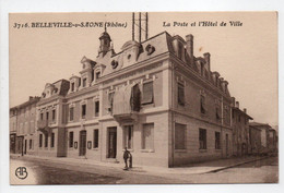 - CPA BELLEVILLE-SUR-SAONE (69) - La Poste Et L'Hôtel De Ville - Edition AB 3716 - - Belleville Sur Saone