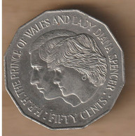 AUSTRALIA  50 Cents  (Royal Wedding) 1981 Copper-nickel • 15.55 G • ⌀ 31.51 Mm KM# 72, Schön# 60 - 50 Cents