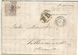 MADRID A FRANCIA 1874 CON DIVERSAS MARCAS Y MATASELLOS - Cartas & Documentos