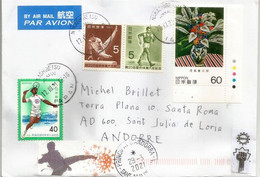 COVID-19 Pandemic In Japan.  Stickers "Fighting The Virus", Letter Hokkaido Sent To Andorra, With Arrival Postmark - Briefe U. Dokumente