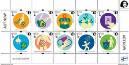 Finland 2020 Peterspost "Act Now" Joint-issue Set Of 10 Stamps In Block - Neufs