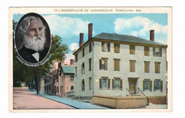 Portland, Maine, USA, "12- Birthplace Of (Poet) Longfellow..". 1938 Postcard, Peak Island - Portland