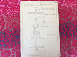 DESSIN IND. ROUE Pr TRACTEUR V. Gueidon Constructeur Rue De Cuques Menpenti Marseille Planche & Plan Technique Machines - Machines