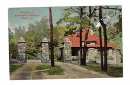 Peoria, Illinois, USA, "Entrance To Springdale Cemetery, Peoria, ILL" Pre-1915 Postcard - Peoria