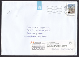 Netherlands: Cover, 2014, 1 Stamp, Building, 2x Auxiliary Label Redirected, Incorrect Postcode (traces Of Use) - Lettres & Documents