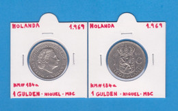 HOLANDA  1 GULDEN 1.969 NIQUEL   KM#184a   VF/MBC   T-DL-12.713 - Autres & Non Classés