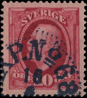 SUÈDE / SWEDEN / SVERIGE - 188? - "PKXP N°68..." (Type 3 Railway Cancel) Mi.43 10 öre Rouge/red - Gebraucht