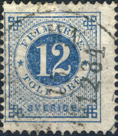 SUÈDE / SWEDEN / SVERIGE - 1881 - 12ö Light Blue Mi.21B / Facit 32 - Gebruikt