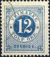 SUÈDE / SWEDEN / SVERIGE - 1882 - 12ö Light Blue Mi.21B / Facit 32 VFU Light Cancel - Gebraucht