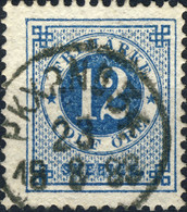 SUÈDE / SWEDEN / SVERIGE - 1883 - " PKXP. Nr34." Railway T.2 Cds On Mi.21B / Facit 32 - Gebruikt