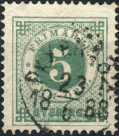 SUÈDE / SWEDEN / SVERIGE - 1883 - " PKXP Nr.32." Railway T.2 Cds On Mi.19B / Facit 30 - Usati