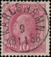 SUÈDE / SWEDEN / SVERIGE - 1886 - " KARLSHAMN " Date Stamp On Mi.38 / Facit 45 - Used Stamps