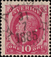 SUÈDE / SWEDEN / SVERIGE - 1885 - White Flaw Behind Head Mi.28 / Facit 39 Used " KALMAR " - Usati