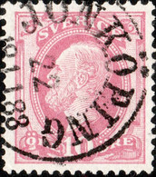 SUÈDE / SWEDEN / SVERIGE - 1888 - " JONKÖPING " Date Stamp On Mi.38 / Facit 45 (–) - Gebraucht