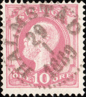 SUÈDE / SWEDEN / SVERIGE - 1889 - " HALMSTAD " Date Stamp On Mi.38 / Facit 45 (-) - Oblitérés