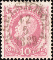 SUÈDE / SWEDEN / SVERIGE - 1889 - " KARLSKRONA " Date Stamp On Mi.38 / Facit 45 - Gebraucht