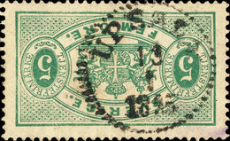 SUÈDE / SWEDEN / SVERIGE - 1895 - " UPSALA " (Type 14) On MiD3B 5 öre Vert / Green - Oficiales