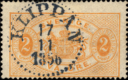 SUÈDE / SWEDEN / SVERIGE - 1896 - " KLIPPAN " (Type 14) On Mi.D14 2 öre Orange OFFICIAL - Oficiales