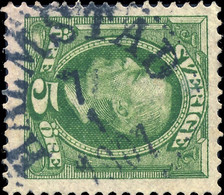 SUÈDE / SWEDEN / SVERIGE - 1901 - " HALMSTAD " (Type 14) On Mi.41b 5 öre Vert/green - Used Stamps